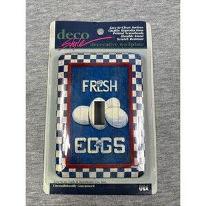 BNIP-Deco Style Vintage 1997 Durable Metal Fresh Eggs Single Wall Swtich Plate